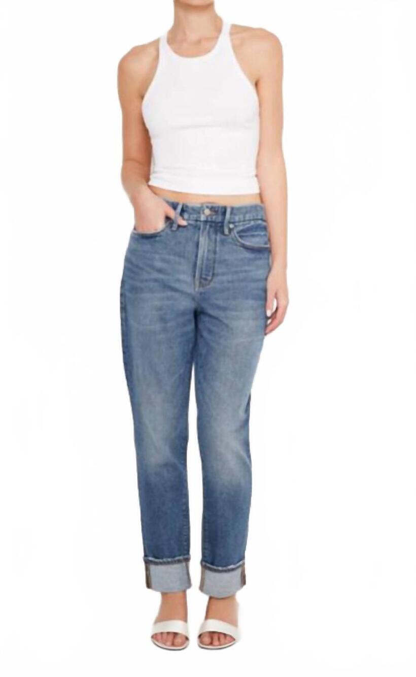 NEW GOOD AMERICAN the weekender jeans in blue